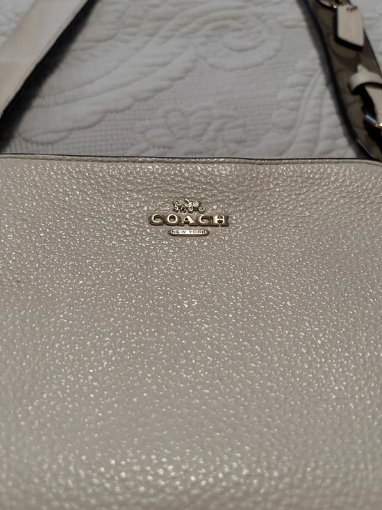 Coach Chalk Pebble Leather Crossbody with Signature Strap - Picture 3 of 3